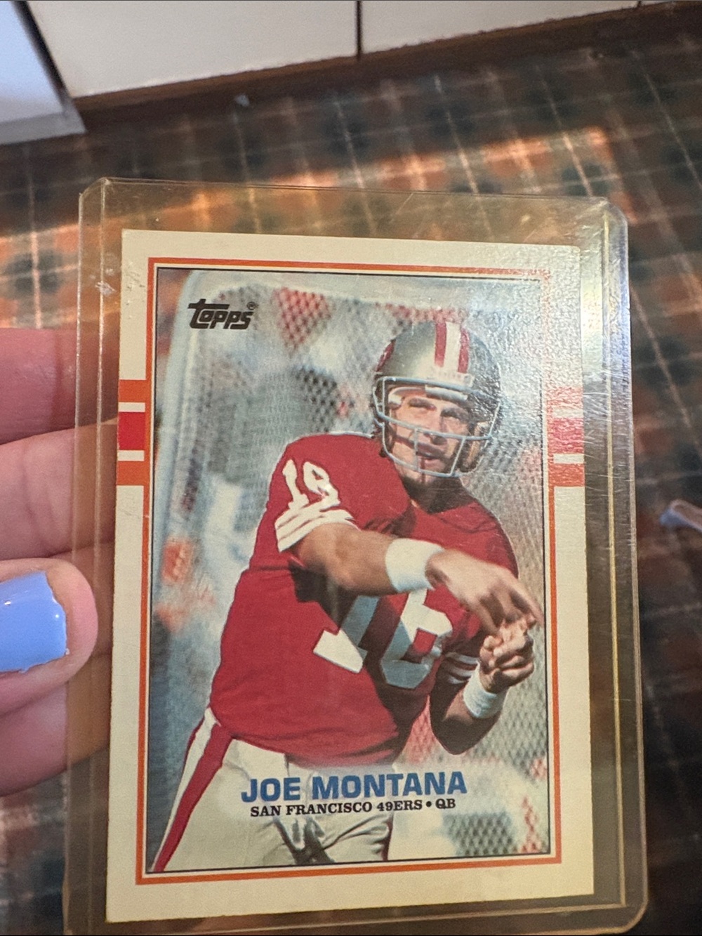 Topps Football Card - Red and White Design